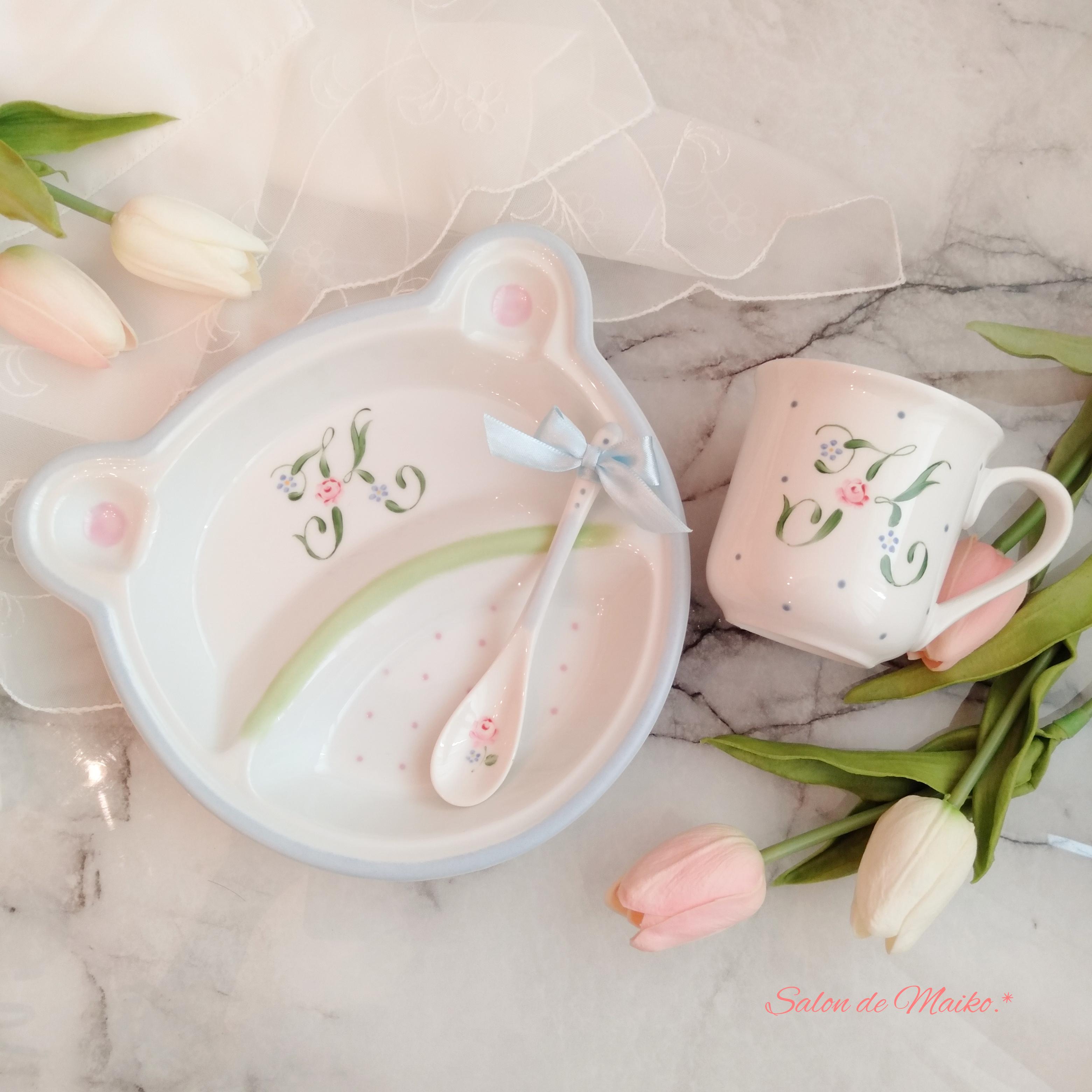 【All Hand Painting】ベビープレート&マグカップ