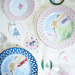 【All Hand Painting】2021Christmas Plate 3枚目の画像