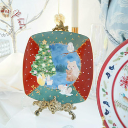 【All Hand Painting】2019Christmas Plate 1枚目の画像