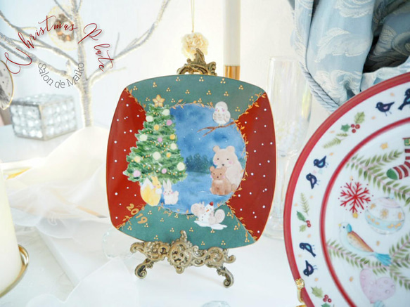 【All Hand Painting】2019Christmas Plate 1枚目の画像