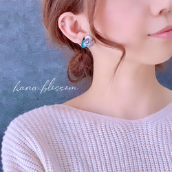 glass maron retro black silver Earrings 11枚目の画像