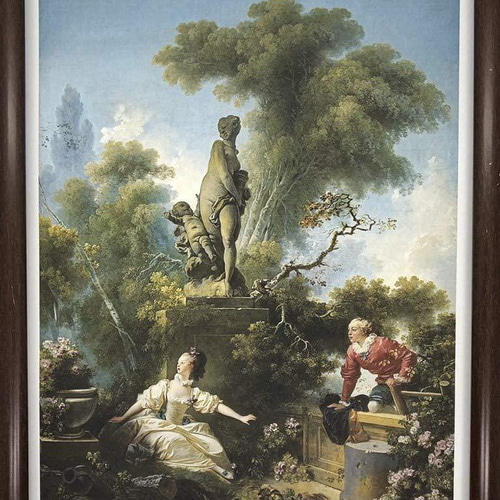 ジャン・オノレ・フラゴナール 恋の成り行き 逢い引き A4 ポスター