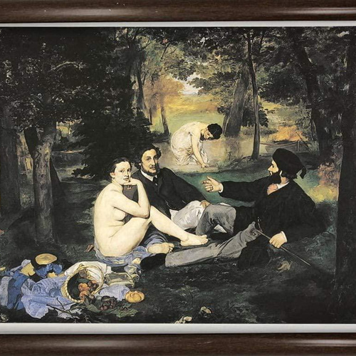 エドゥアール・マネ 草上の昼食 A4 ポスター 輸送用 額付き ホビー