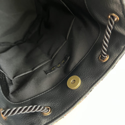 ゴブラン織り丸底巾着バッグ◇シックボタニカル 12枚目の画像