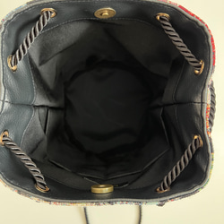 ゴブラン織り丸底巾着バッグ◇シックボタニカル 13枚目の画像