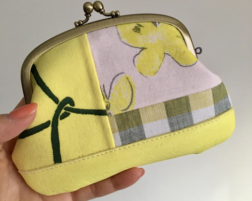 親子がま口財布＊ミナペルホネン×リバティ 蝶々のプリントが