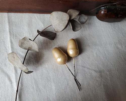 フランスアンティーク パールのハットピン2本セット 8cm その他