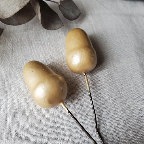 フランスアンティーク パールのハットピン2本セット 8cm その他