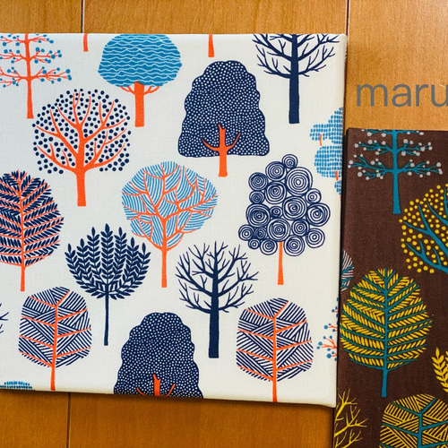 北欧 * ファブリックパネル 北欧の森とおうち 北欧の森 ファブリックパネル 20×20 タペストリー・壁掛け marukko