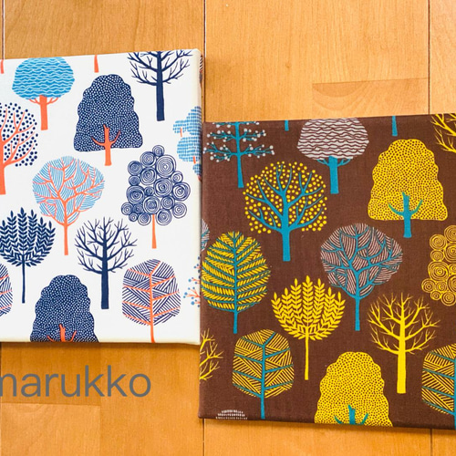 北欧の森 ファブリックパネル 20×20 タペストリー・壁掛け marukko