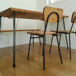 アイアンチェアーS　カフェスタイル　小さめ　キッズ　学習机　椅子　インダストリアル　無垢 1枚目の画像