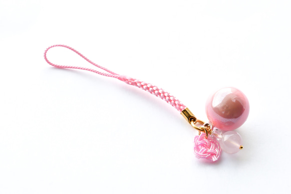 【再再再販】【完全受注製作】“あなただけのための”スターローズクォーツ＋梅結び＋水琴鈴の根付 3枚目の画像