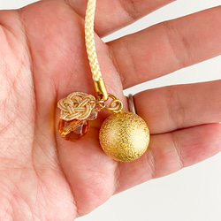 【再再再販】【完全受注製作】“あなただけのための”スターローズクォーツ＋梅結び＋水琴鈴の根付 5枚目の画像