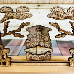 季節の置き物　1月　七福神　正月　おめでたい　玄関　インテリア　木製 3枚目の画像