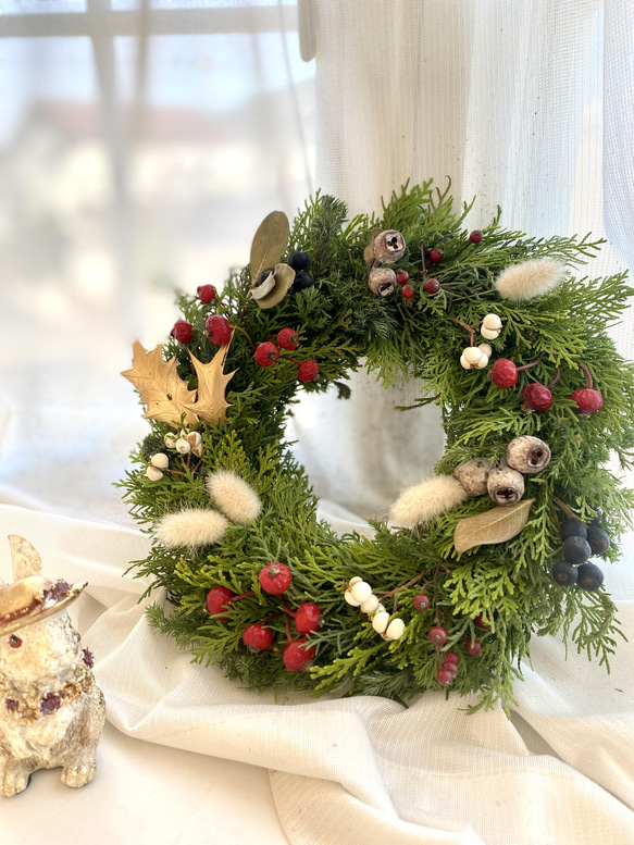 針葉樹のwinter wreath☆2wayです！☆クリスマスから新春にかけて☆ 5枚目の画像