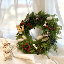 針葉樹のwinter wreath☆2wayです！☆クリスマスから新春にかけて☆ 1枚目の画像