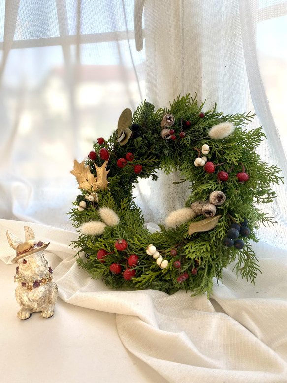 針葉樹のwinter wreath☆2wayです！☆クリスマスから新春にかけて