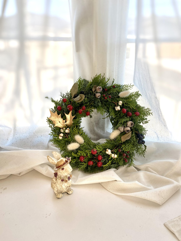 針葉樹のwinter wreath☆2wayです！☆クリスマスから新春にかけて☆ 4枚目の画像