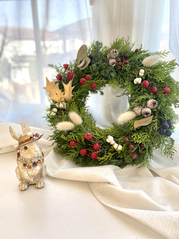針葉樹のwinter wreath☆2wayです！☆クリスマスから新春にかけて☆ 3枚目の画像