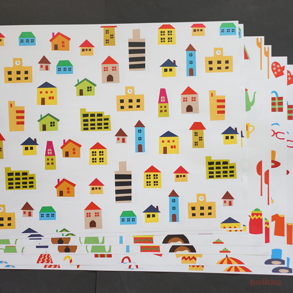 紙書封面斯堪的納維亞插圖 2（彩色）A3 尺寸（6 件套） 第5張的照片