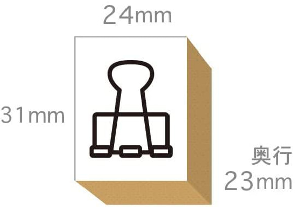 スタンプ かわいい おしゃれ はんこ 木製 ゴム印 セット (#18) クリップ 画鋲 ハサミ 切り取り 線 矢印 手 9枚目の画像