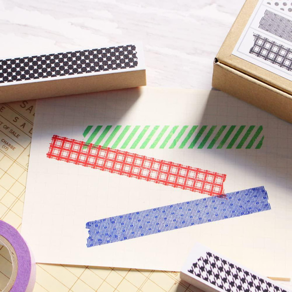 ニコレシピ　等　マスキングテープ　スタンプ　セット スタンプ かわいい おしゃれ はんこ (#19) ゴム印 セット マステ