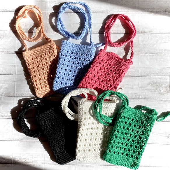 定番のお歳暮＆冬ギフト ハンドメイド サコッシュ 3121059 かぎ針編み クロシェ バッグ