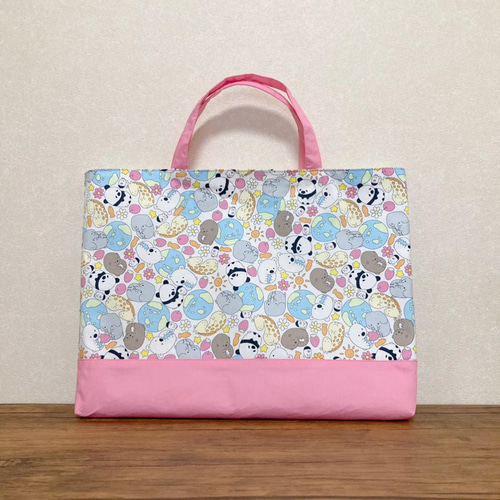 レッスンバッグA4◎ 動物園 防臭・抗菌 スクールバッグ 入学入園 通園  