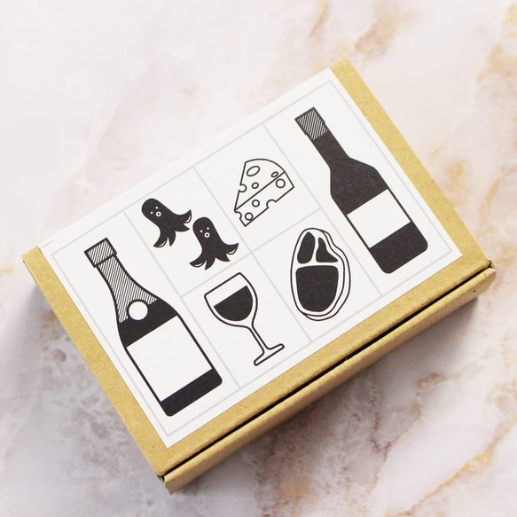 スタンプ かわいい はんこ ゴム印 POP  (#29) ワイン 居酒屋 シャンパン チーズ イタリアン メニュー 5枚目の画像