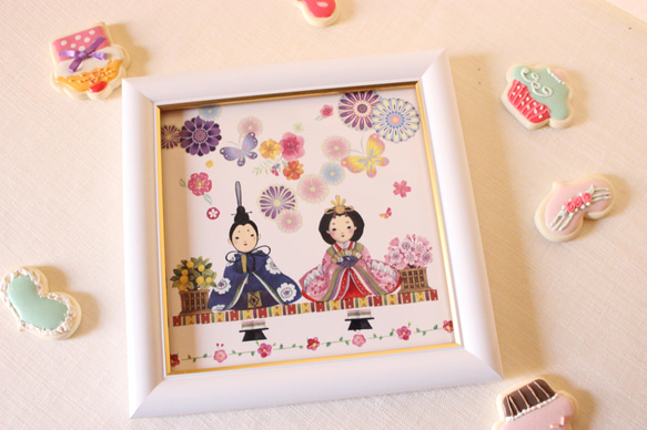 タイルモザイクでお雛様をつくりました^_^ お得なSALE】ひなまつり☆おすまし顔のお雛様のインテリアタイル額