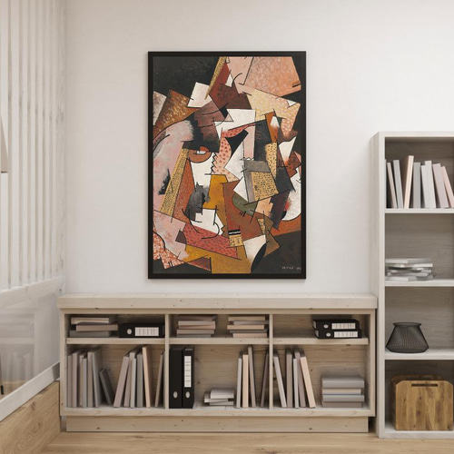 NO.326】チョコレートブラウンの抽象画モダンアートポスター☆茶色