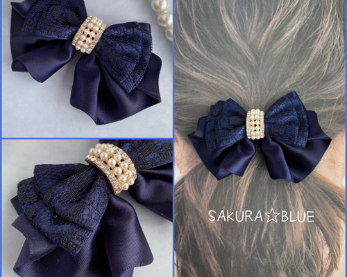 フリルが可愛い♡レースサテンリボンのミニフレアヘアアクセ