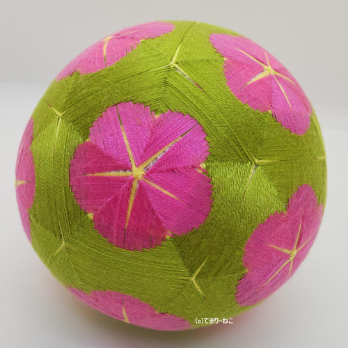 てまり「紀州の梅」紫地桜12cm 手まり 手毬 手鞠