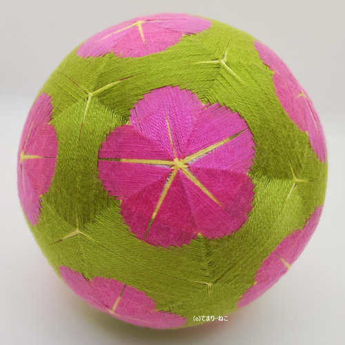 てまり「紀州の梅」若草地桃12cm 手まり 手毬 手鞠 その他インテリア