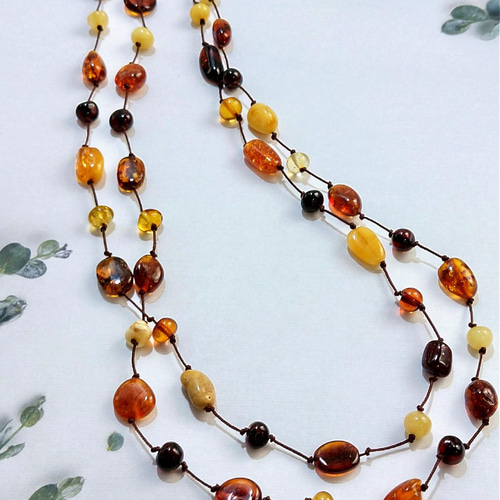 琥珀ネックレスとイヤリング おまけ付き