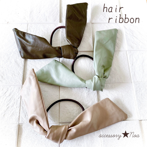 秋冬 ワイヤーリボン ヘアゴム / ワイヤーポニー スエード ヘアリボン