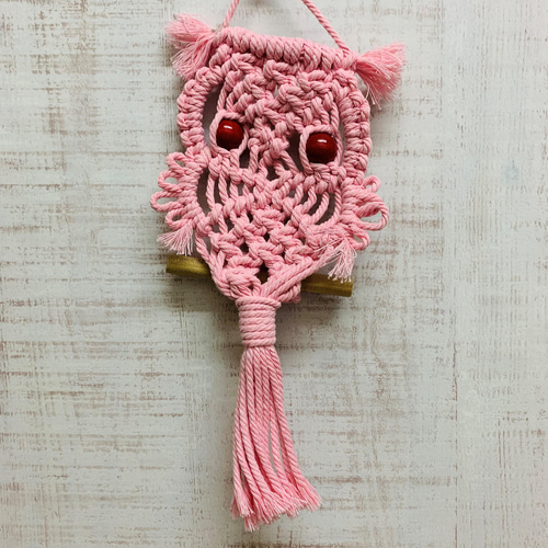 壁掛けふくろうインテリア、タペストリー大～マクラメ編み～ 壁掛けふくろうインテリア、タペストリー大～マクラメ編み～