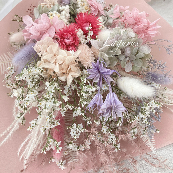 dry flower bouquet pink 40センチ　 6枚目の画像