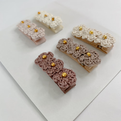 ⋈﻿赤ちゃんから使えるベビーヘアクリップ⋈﻿ 赤ちゃんヘアピン 花 ナチュラル キッズ ベビー 子供 祝い プレゼント 3枚目の画像