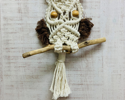 壁掛けふくろうインテリア、タペストリー～マクラメ編み～ その他