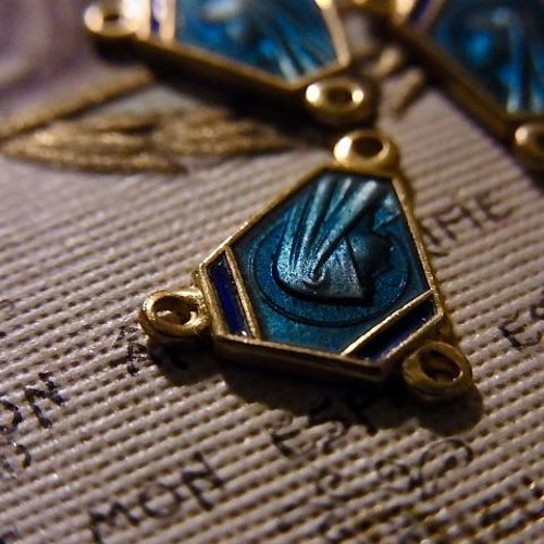 フランス アンティーク 聖母マリア センターメダイ 3個 エマイユ