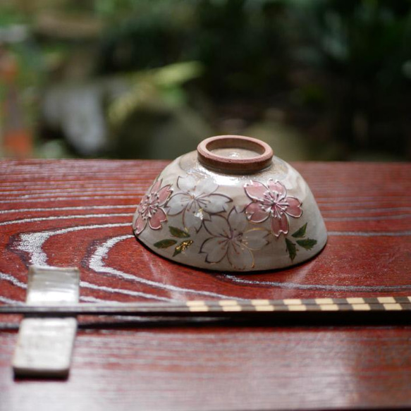 大櫻花蓋飯（大） 一千金齋陶器 京瓷 第5張的照片