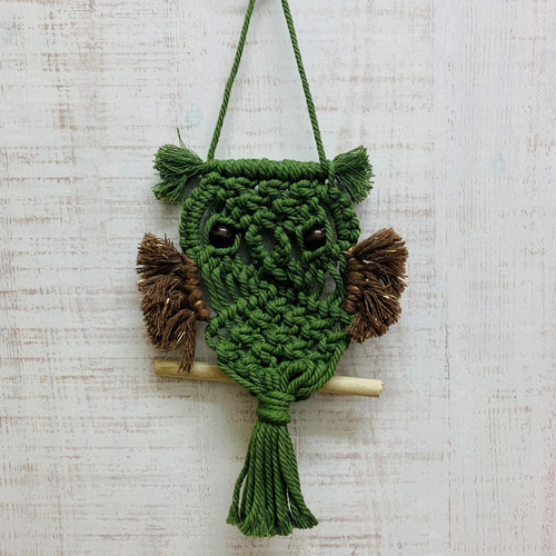 壁掛けふくろうインテリア、タペストリー～マクラメ編み～ その他