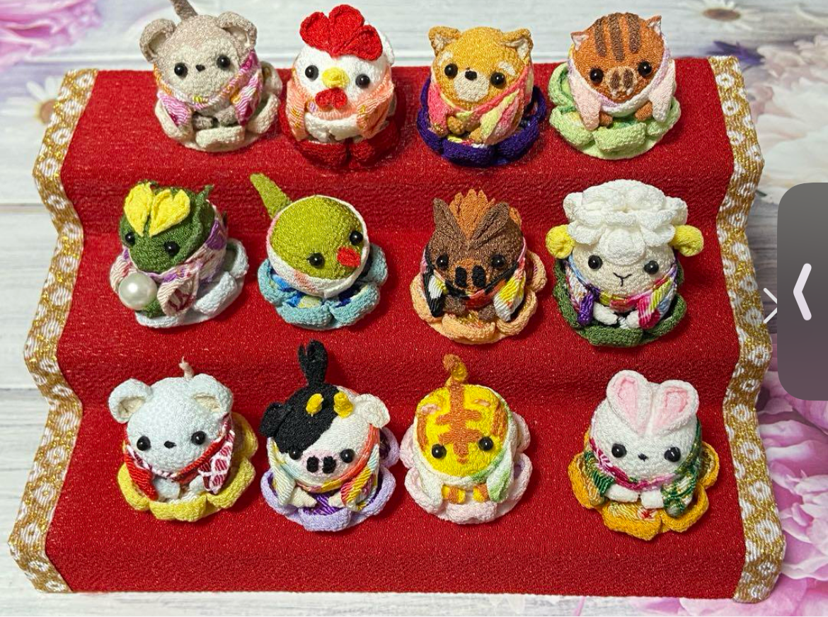 編みぐるみ 干支12支+3体、お雛様セット、節分セット