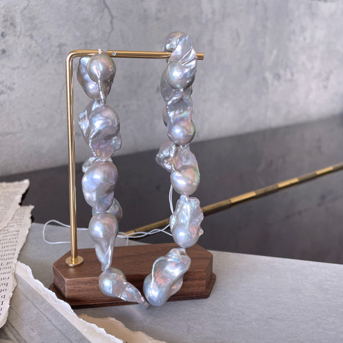 高価なオイスターパール 淡水パール silver925 14kgf 18k加工