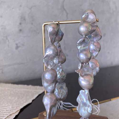 高価なオイスターパール 淡水パール silver925 14kgf 18k加工