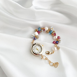 Andrea：捷克串珠淡水珍珠手鍊腕錶 LI176 第1張的照片