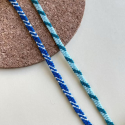 シックな縞模様の刺繡糸の紐の眼鏡チェーン・マスクストラップ（水色） 刺繍糸 ネックストラップ の人気通販｜Creema(クリーマ) 国内最大の