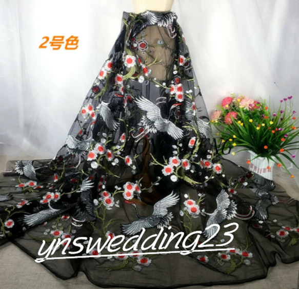 薄紗 Uchikake 歐根紗 Uchikake 和服罩衫蕾絲外罩婚紗變色刺繡變色 3D 支架 第5張的照片