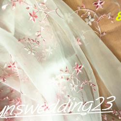 チュール打掛　オーガンジー打掛　着物　オーバードレス　レース羽織　ウエディングドレス　お色直し　刺繍　色変更可能　3D立 11枚目の画像